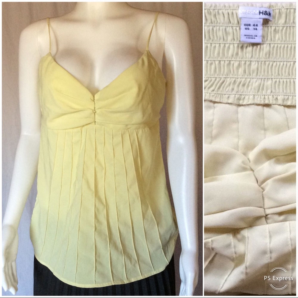 H&M lightweight canary cami camisole w eye hooks
